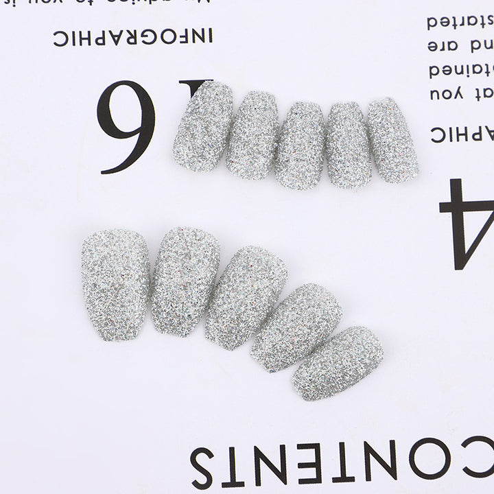 Glittering artificial nails in modern design Bowlift