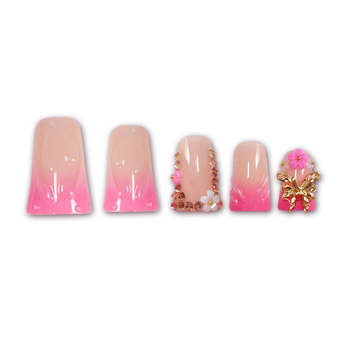 Glamorous Floral Press-On Nail Extensions Bowlift