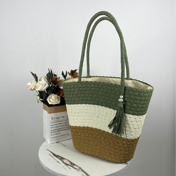 Trendy Woven Beach Bag Bowlift