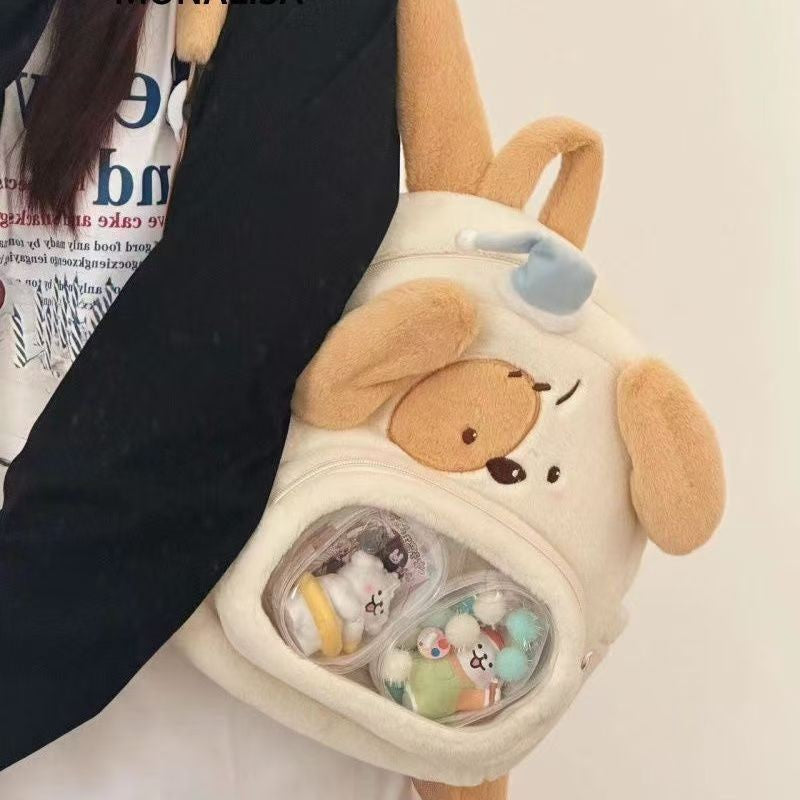 Plush backpack with cute dog design Bowlift