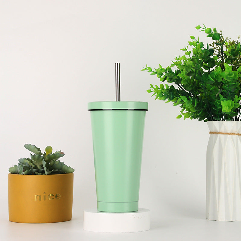 Women's stainless steel drinking cup with straw Bowlift