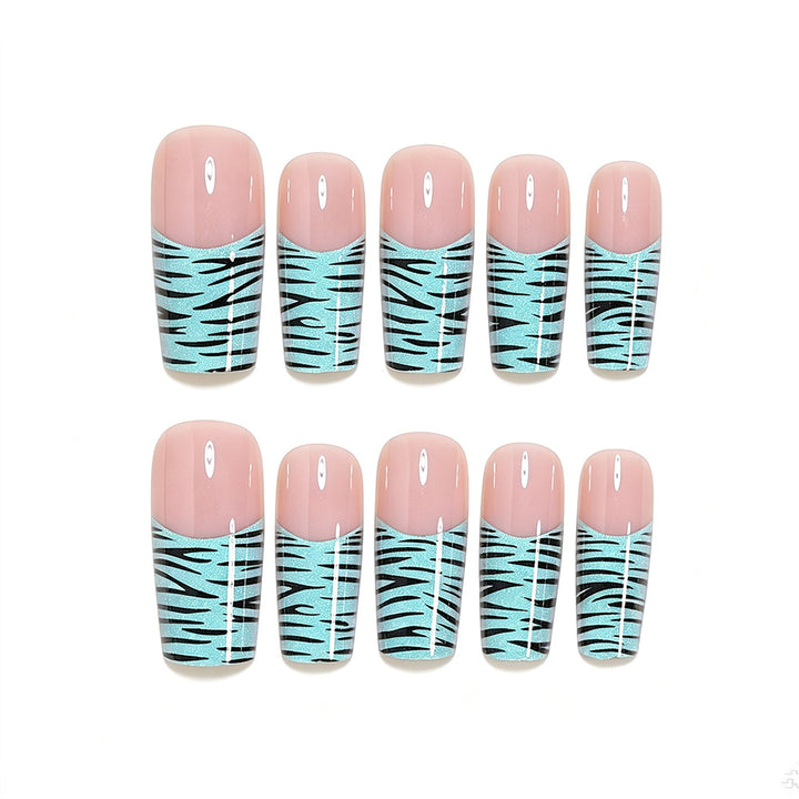 Artistic Long French Tip Nail Art Wraps Bowlift