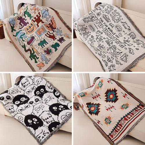 Artistic Cat-Themed Throw Blanket