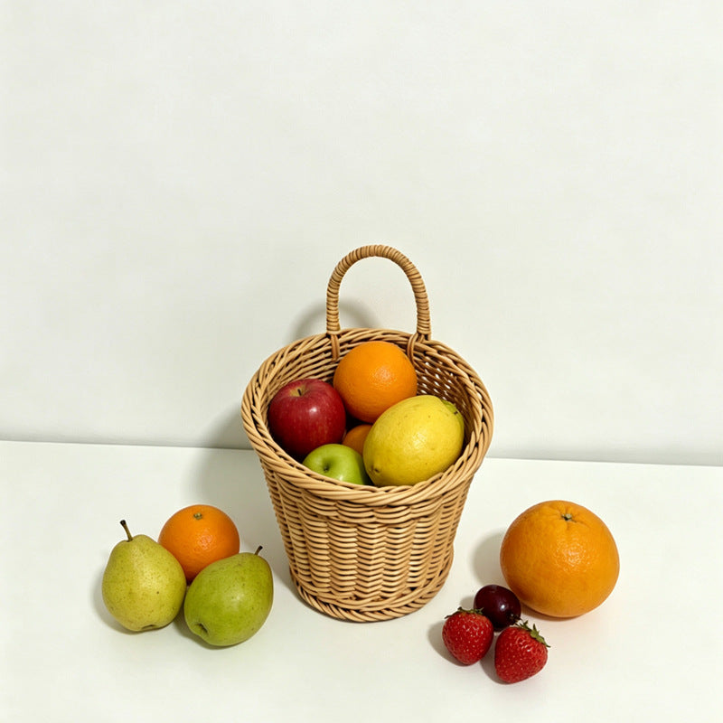 Handwoven Natural Storage Basket Bowlift