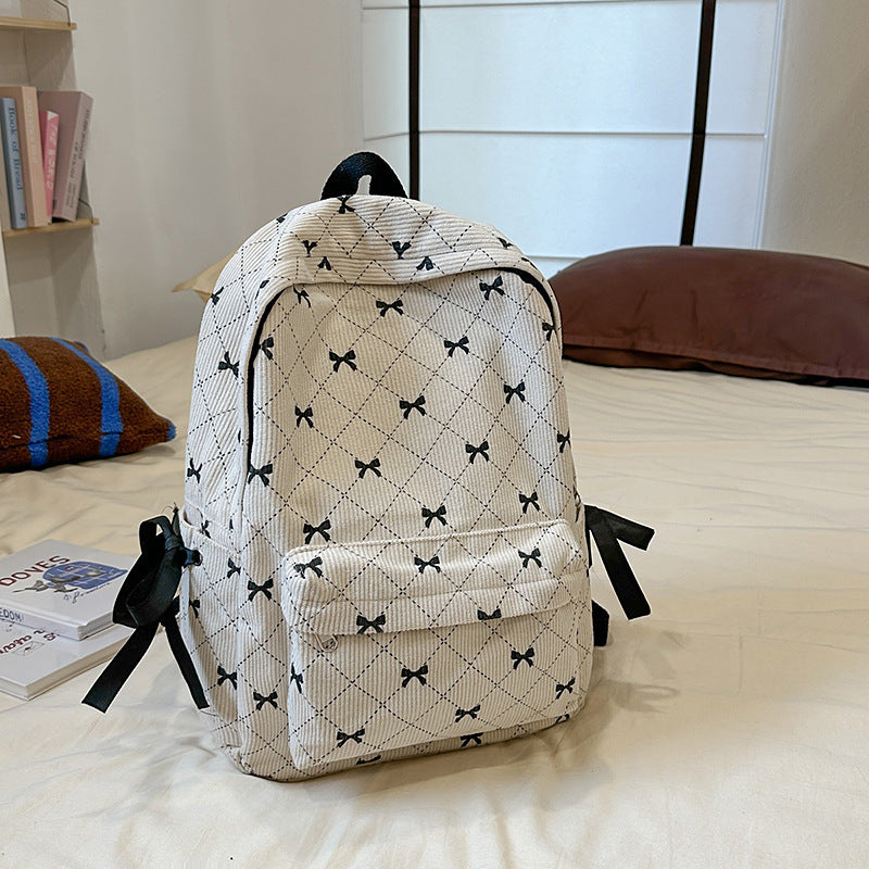 Quilted Bow Detailed Backpack