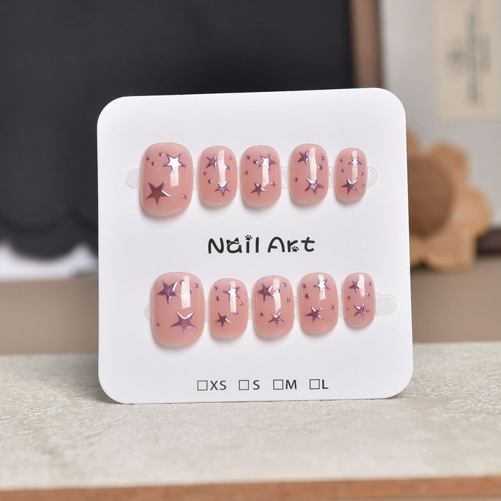 Decorative Press-On Nail Extensions with Floral Accents Bowlift