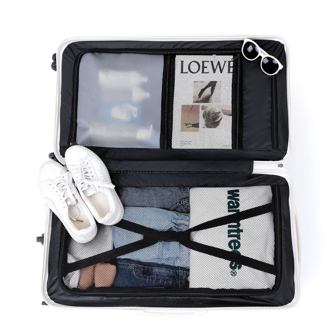 Unisex Multi-Functional Hard Shell Luggage with Beverage Holder Bowlift