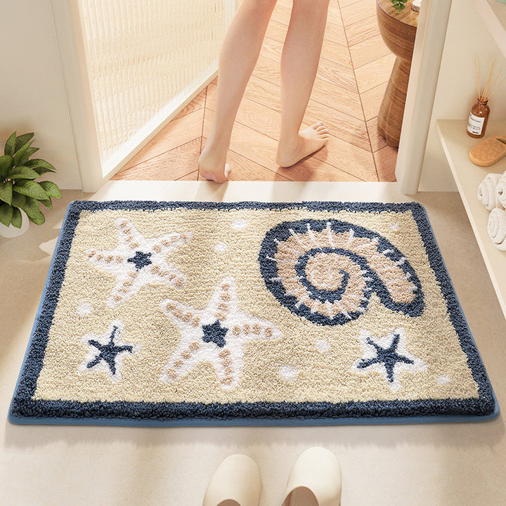 Unisex Coastal-Themed Bath Mat Bowlift