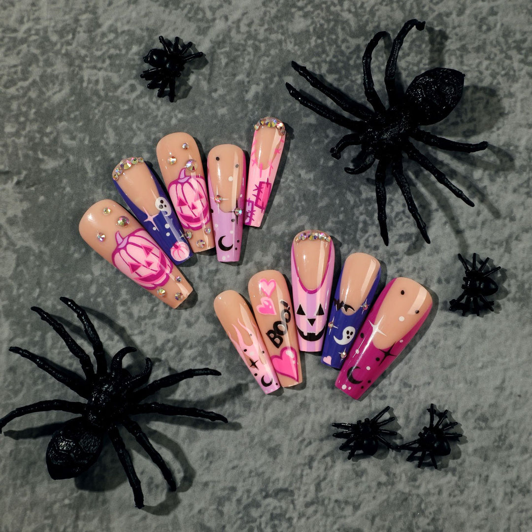 Artful Halloween Nail Art with Trendy Designs and Glitter Bowlift