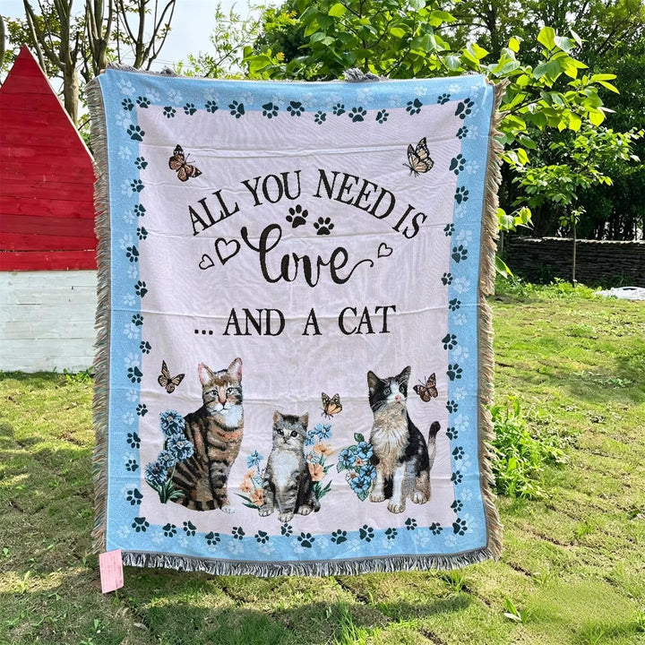 Cat-Themed Cozy Throw Blanket