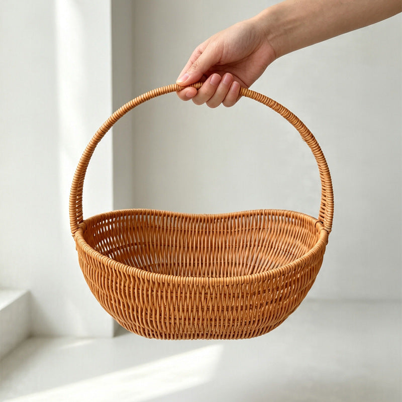 Handcrafted Natural Wicker Storage Basket Bowlift