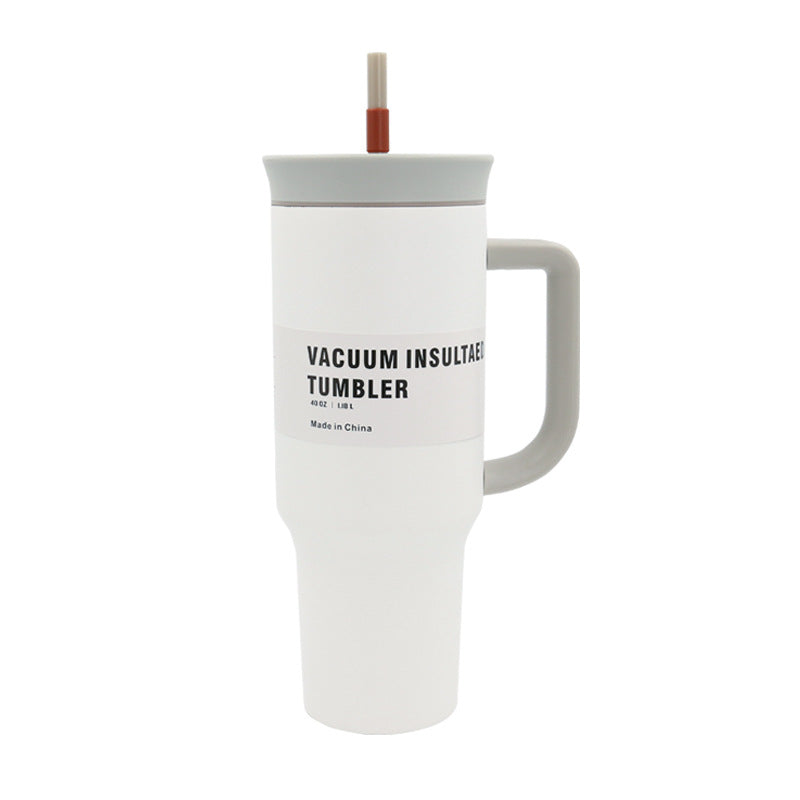 Women's Vacuum-Insulated Drinking Cup with Handle and Straw Bowlift