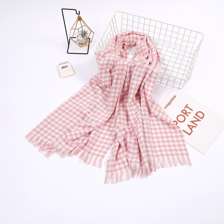 Ladies elegant scarf with houndstooth pattern Bowlift