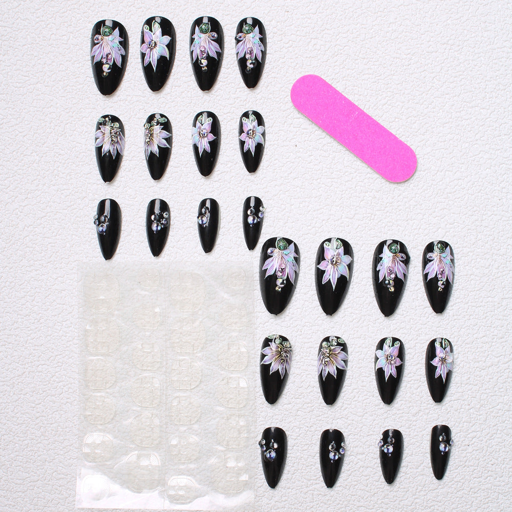 Floral Embellished Press-On Nails Bowlift