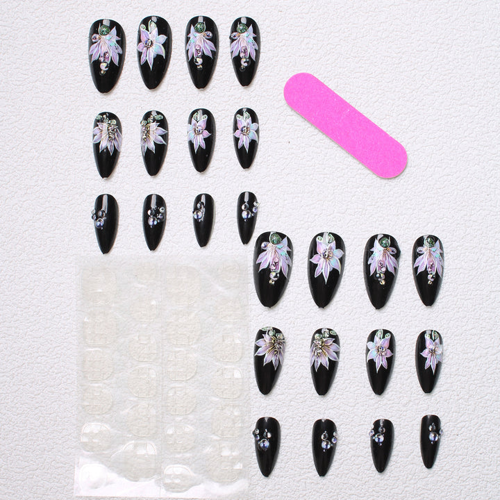 Floral Embellished Press-On Nails Bowlift