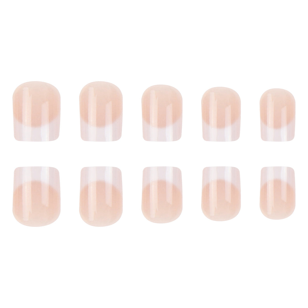 Elegant French Tip Press-On Nail Set Bowlift