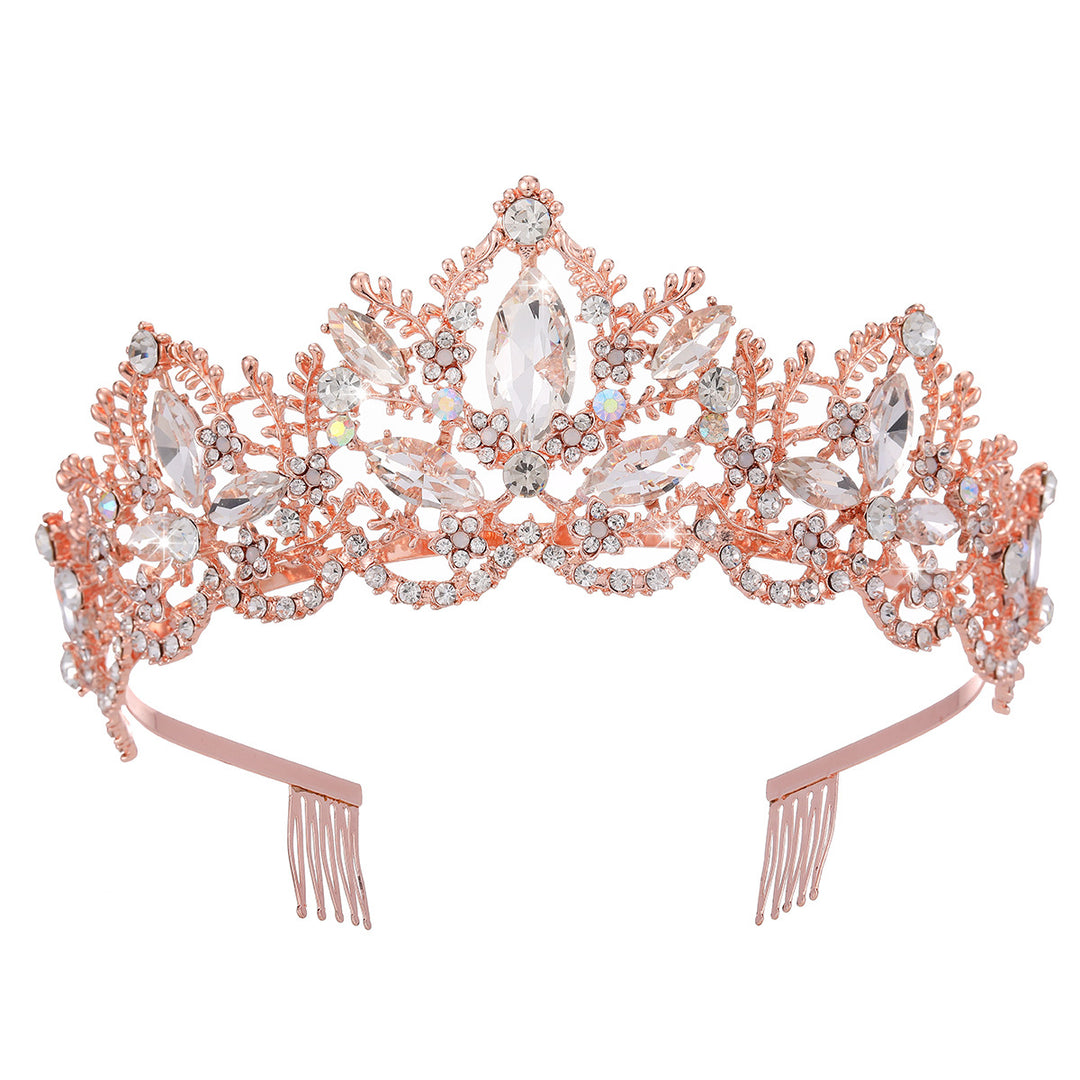Ladies Glamorous Tiara with Sparkling Crystal Decorations Bowlift