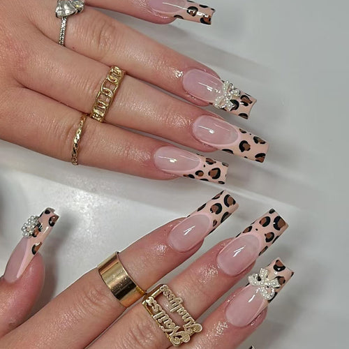 Leopard Print Stiletto Press-On Nails Bowlift