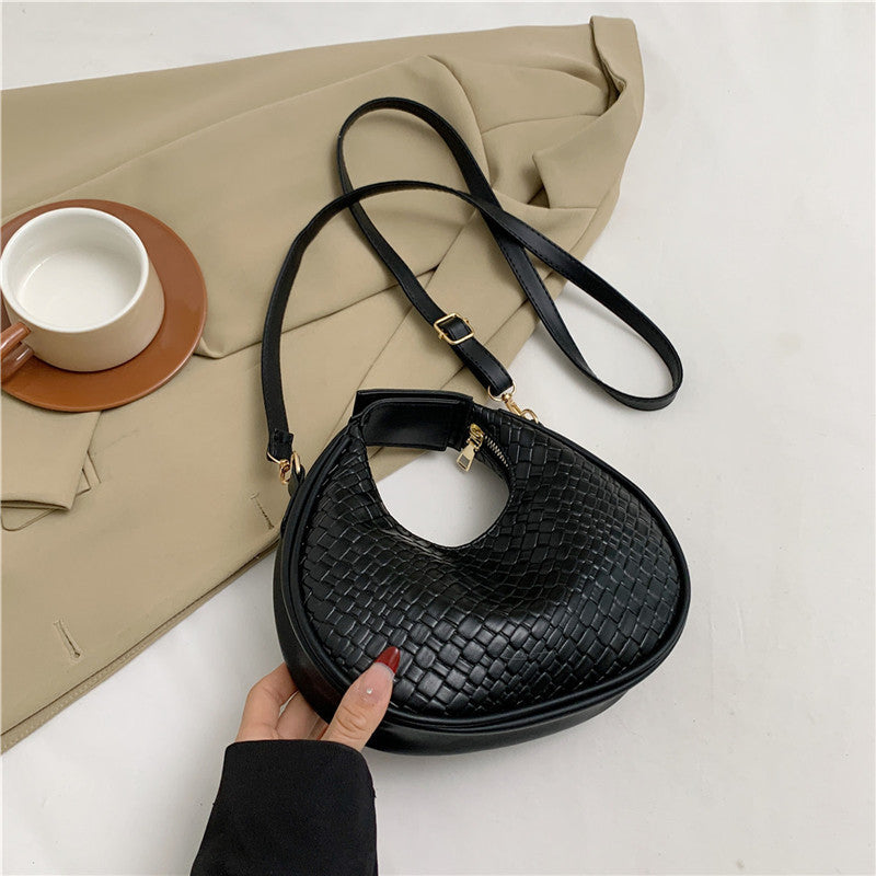 Textured Woven Crossbody Bag Bowlift