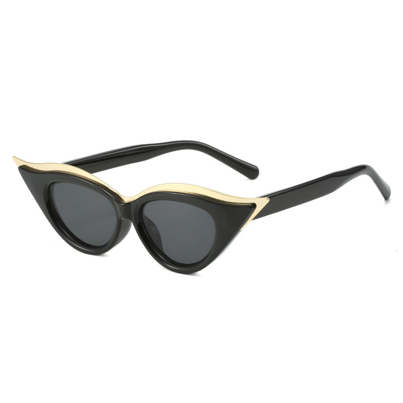 Women's Cat-Eye Sunglasses with Luxurious Metallic Accents Bowlift