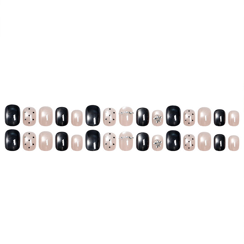 Acrylic nail set with glamorous accents and delicate designs Bowlift
