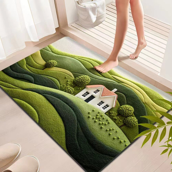 Floral Textured Indoor Mat Bowlift