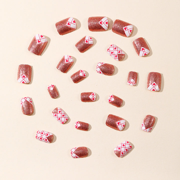 Stylish Heart-Patterned Nail Art Bowlift