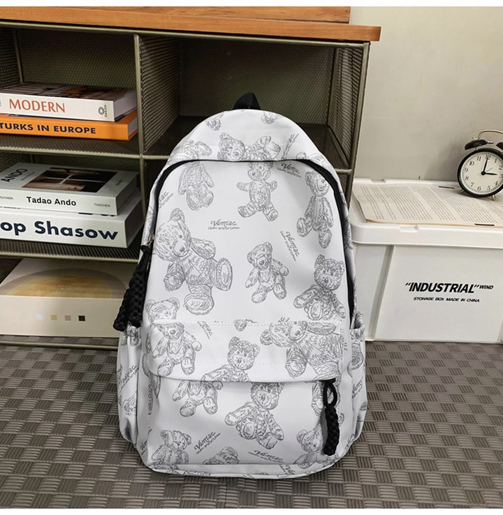 Playful Teddy Bear-Print Backpack
