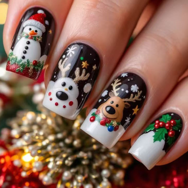 Festive 3D Holiday Character Nail Art Bowlift
