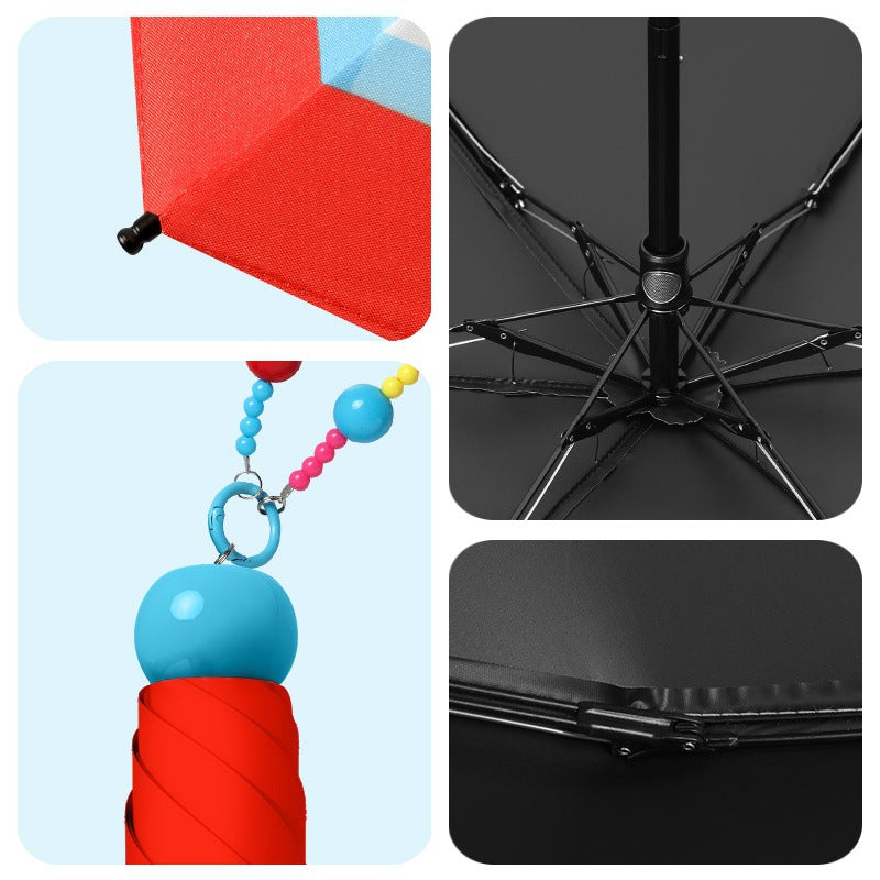 Women playful picnic folding umbrella Bowlift