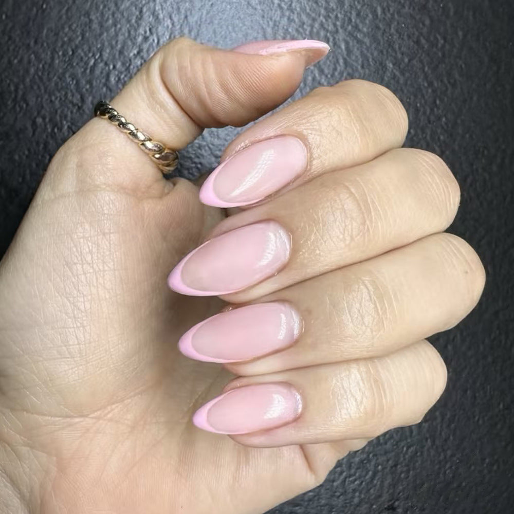 Elegant French Tip Press-On Nail Set Bowlift