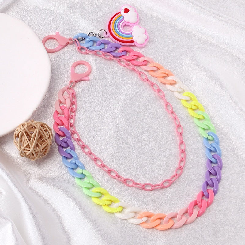 Keychain made of colorful plastic chains with Bowlift pendant