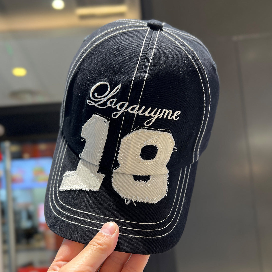 Men's Distressed Embroidered Baseball Cap Bowlift