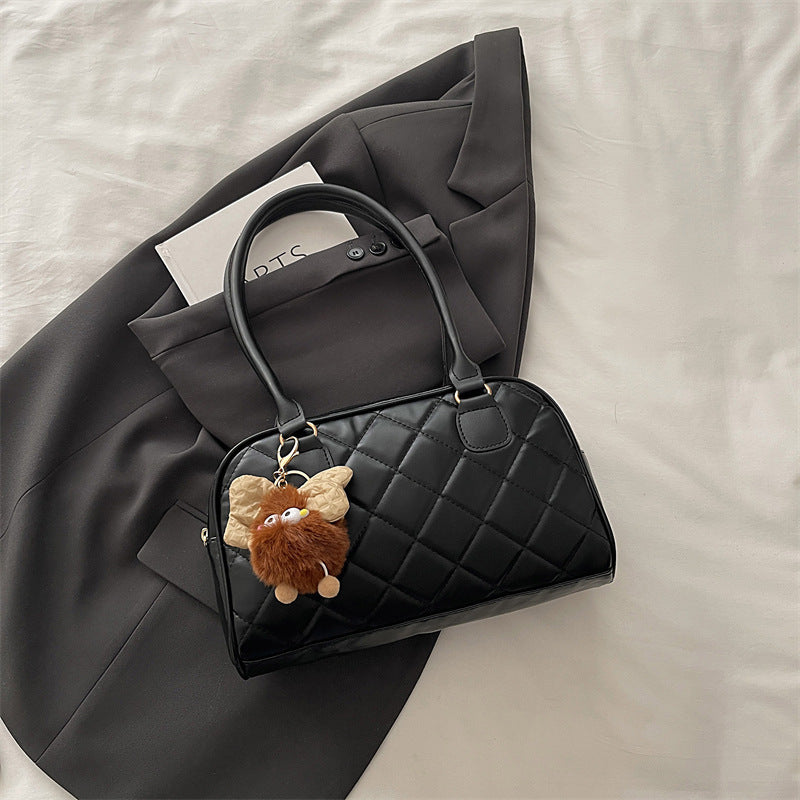 Quilted Faux Leather Handbag Bowlift