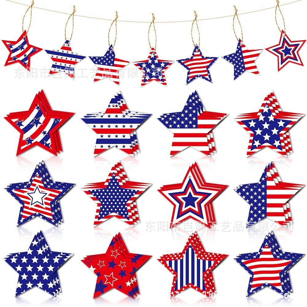 Independence Day layered star-shaped hanging party garland and tabletop decorations Bowlift