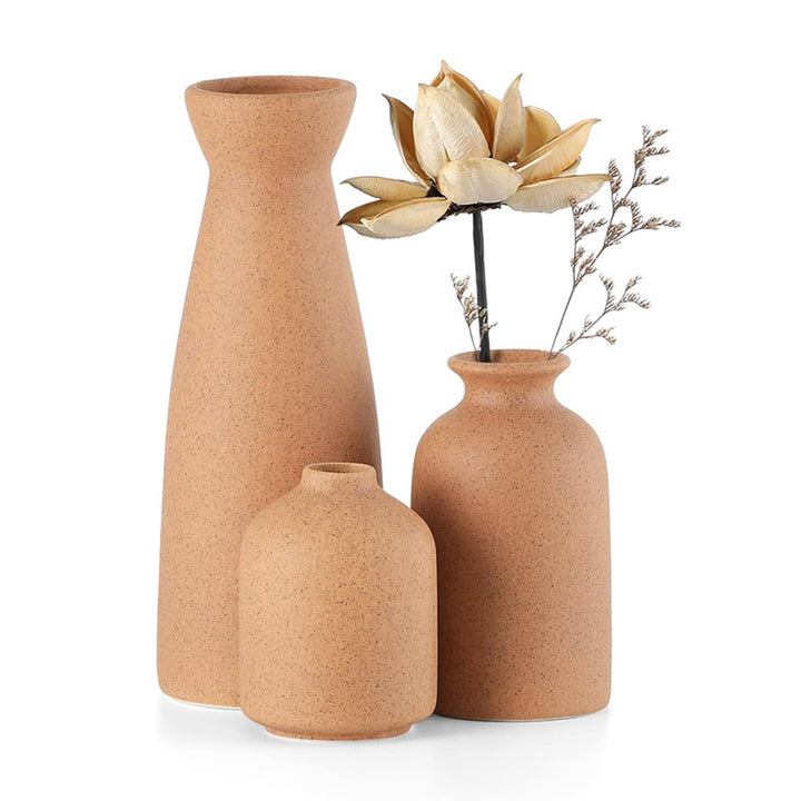 Textured Ceramic Flower Vase Set