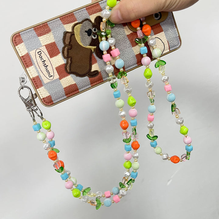 Beaded Eyewear Chain with Stylish Checker Design Bowlift