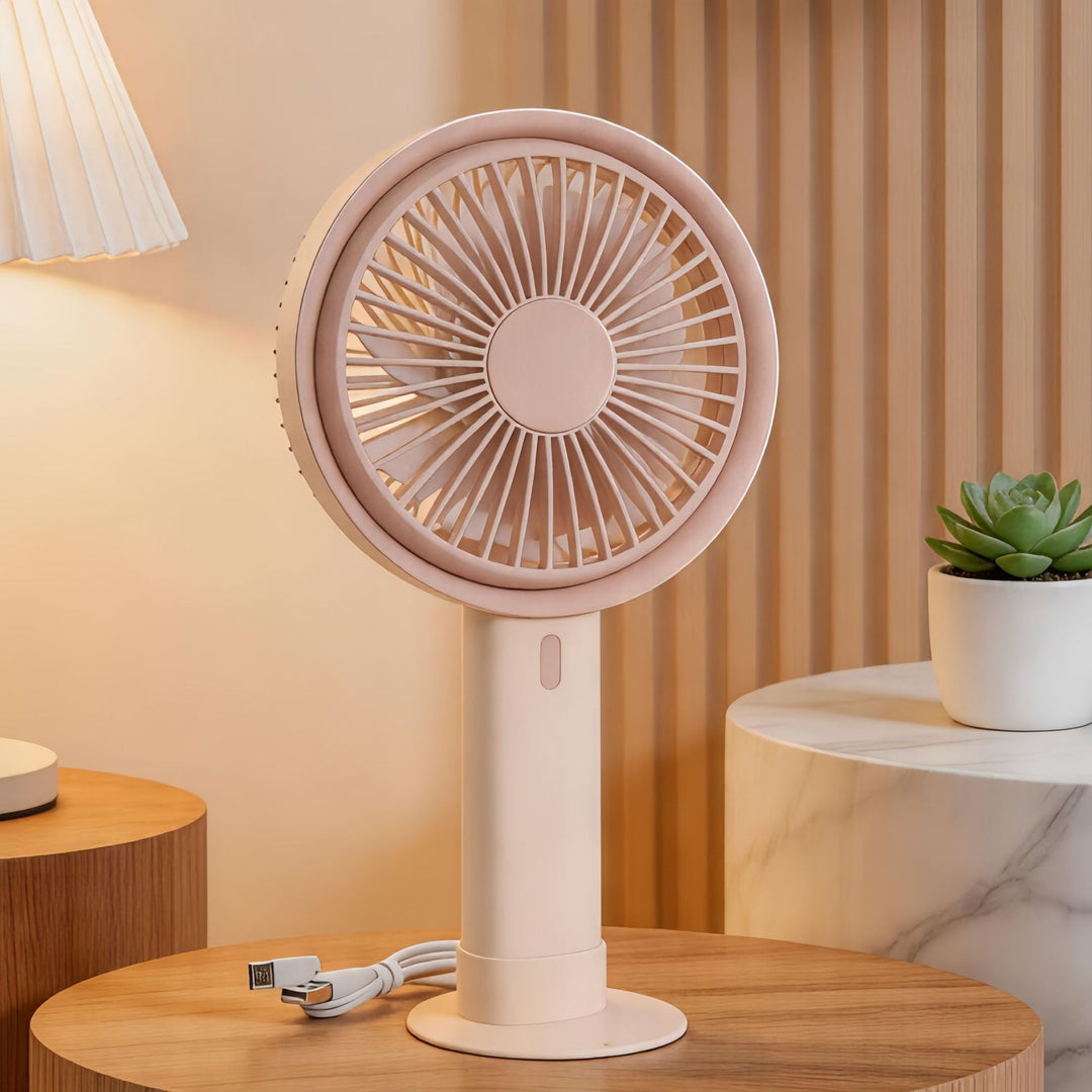 Women's Portable Table Fan with Flexible Tilt Mechanism and USB Connection Bowlift