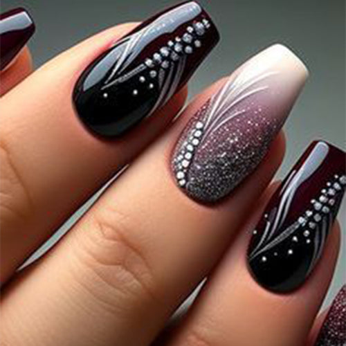 Glamorous Decorative Stiletto Press-On Nails Bowlift