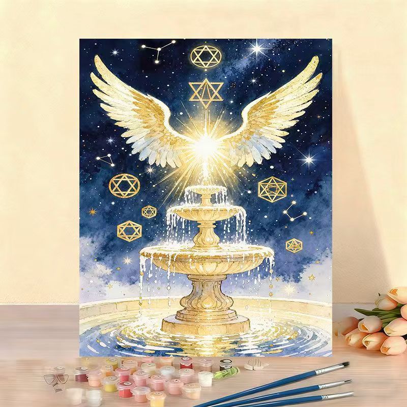 DIY Watercolor Fountain Paint by Numbers Kit Bowlift