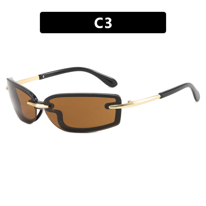 Women's fashionable sunglasses in futuristic design and transparent frame Bowlift