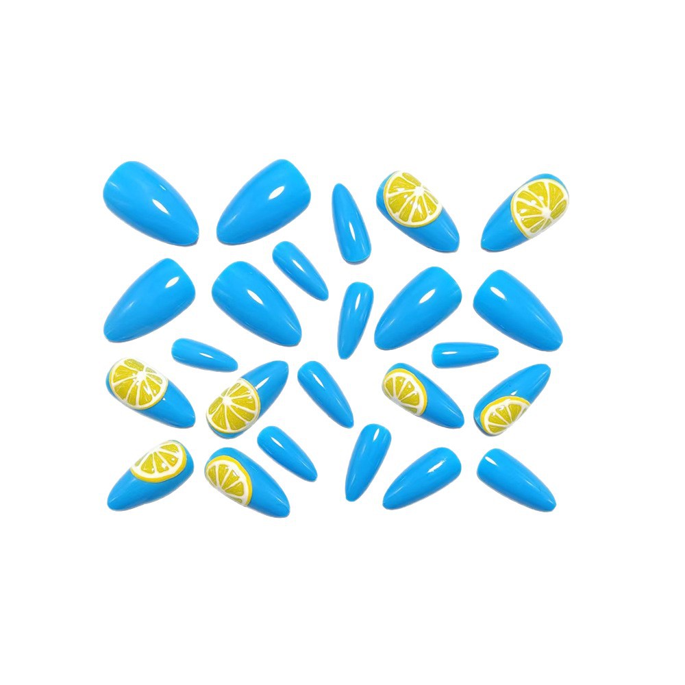 Artificial nails with lemon design Bowlift