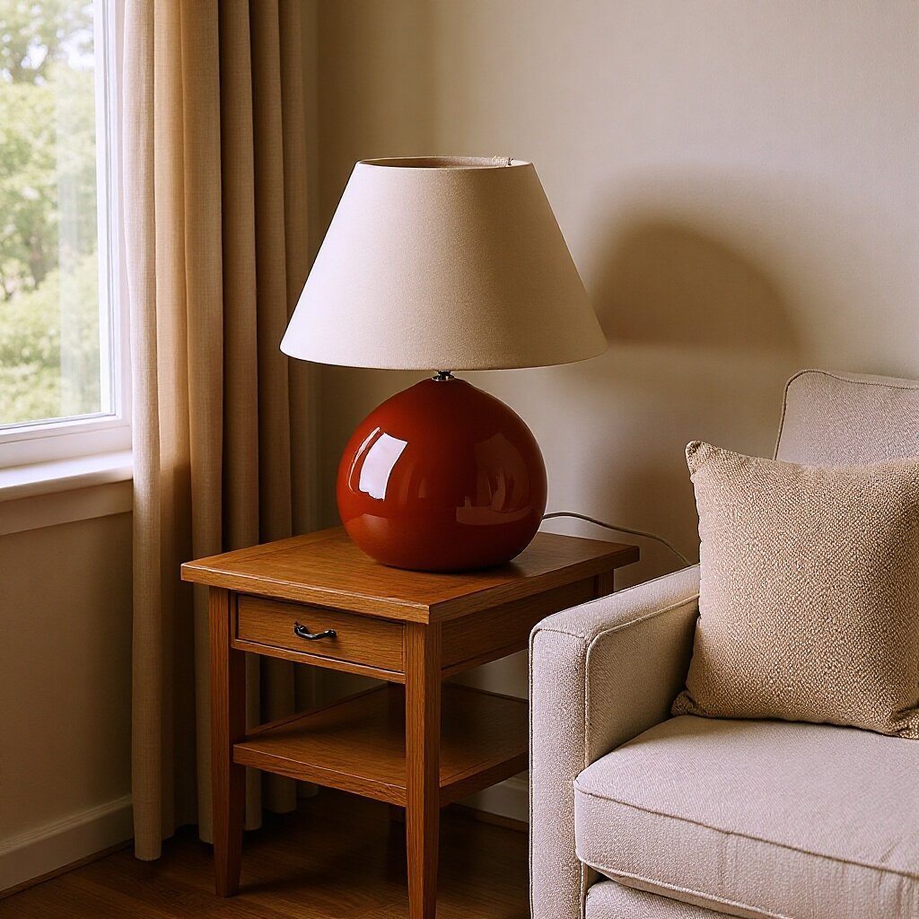 French Vintage Chestnut-Style Table Lamp