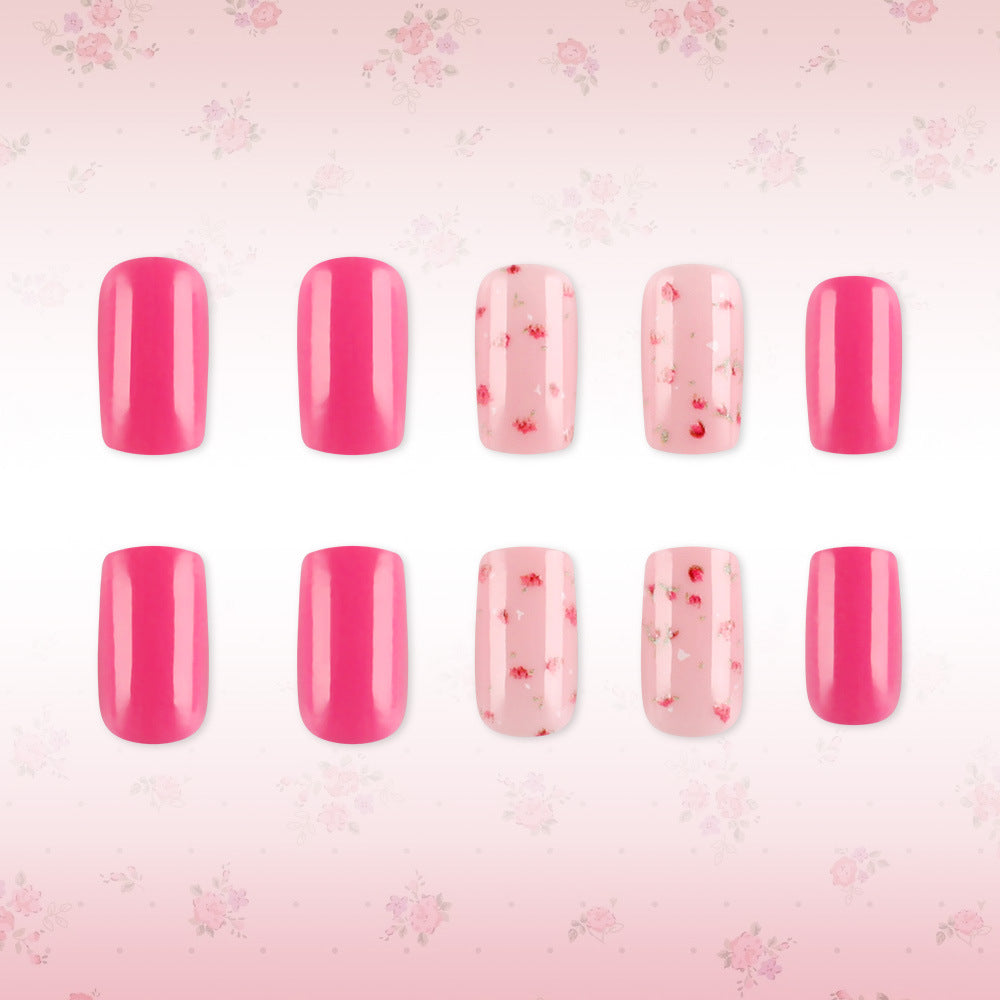 Elegant Floral Accent Press-On Nails Bowlift