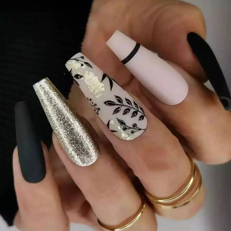Artful Nail Extensions with Elegant Decoration Bowlift