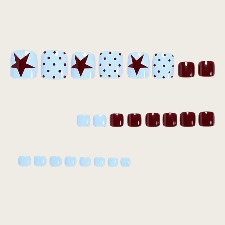 Creative foot art nails with maritime star design Bowlift