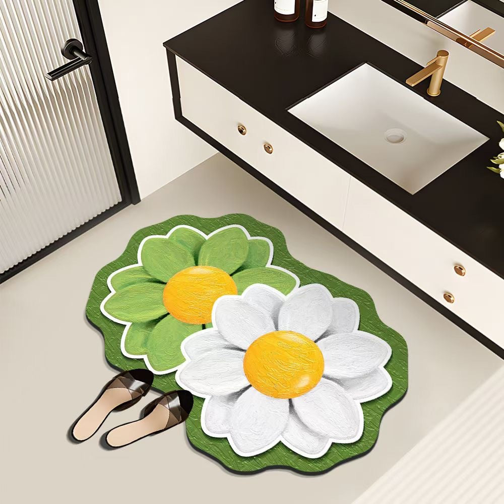 Decorative Floral Bath Mat Bowlift