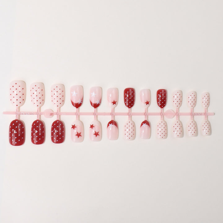 Decorative Star-Pattern Press-On Nails Bowlift