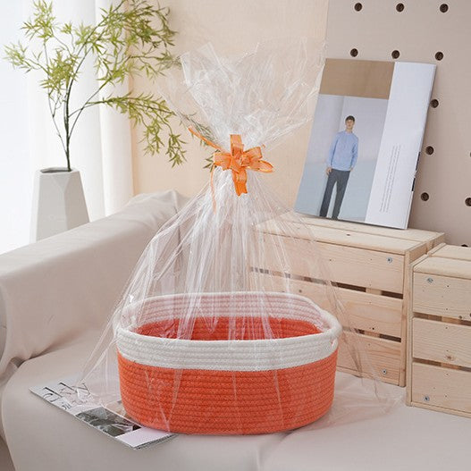 Natural storage basket with ribbons Bowlift