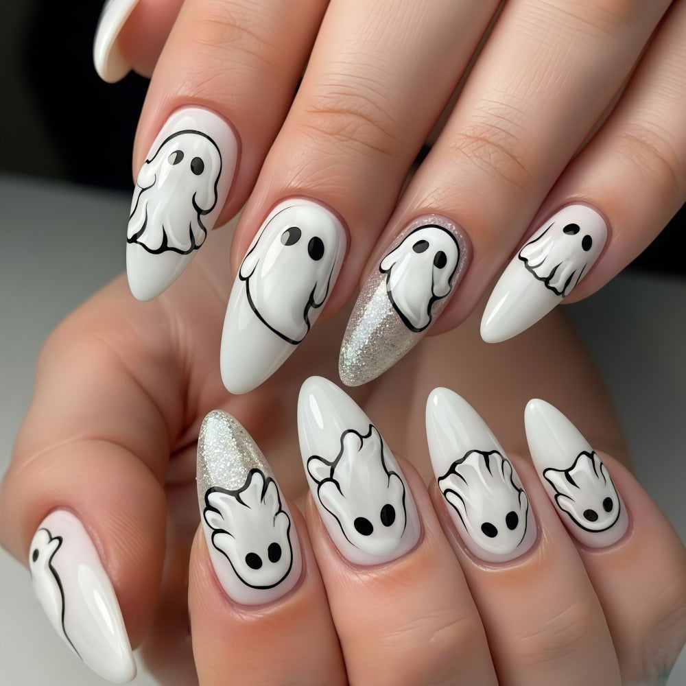 Creative Ghost Design Nail Art Bowlift